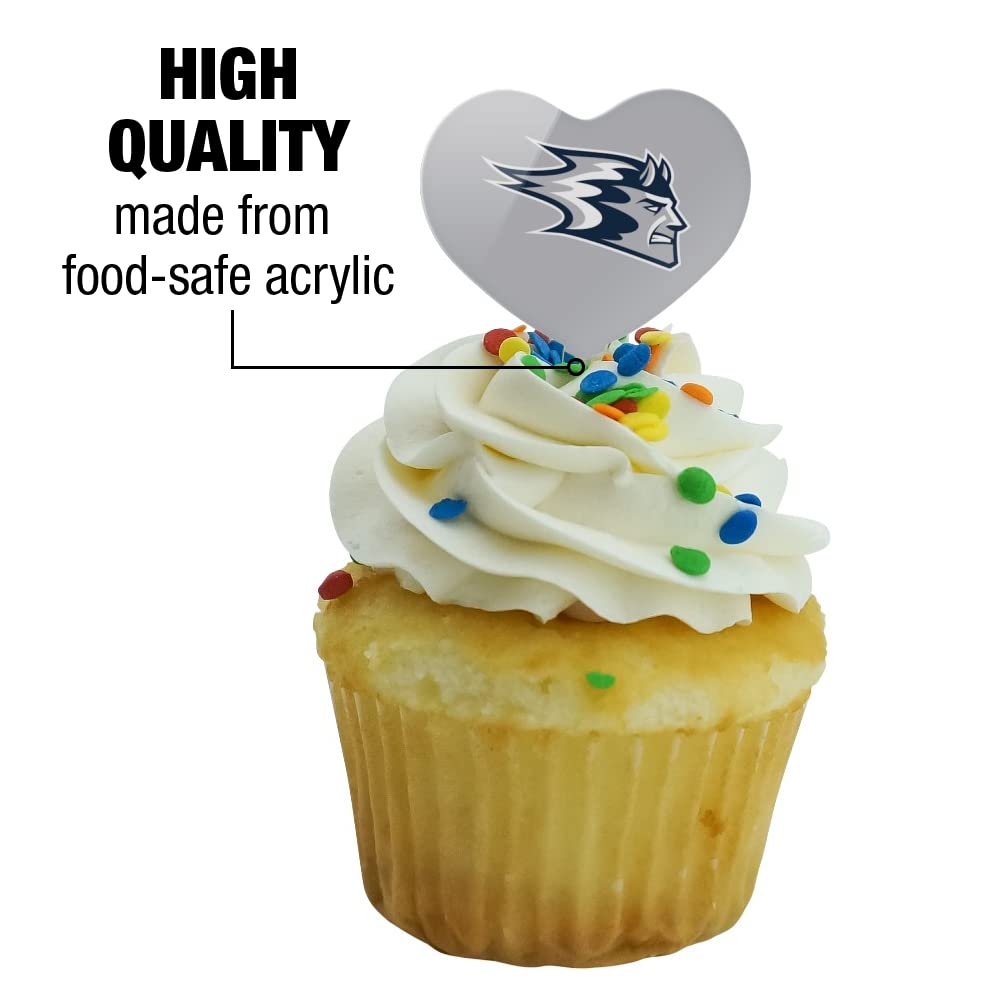 GRAPHICS & MORE Cupcake Picks Set of 6, Acrylic, University of Wisconsin - spirit-inspired flavor, Heart Love Design, Model CUPT.HRT.ACR.6PK.CLCUWS500B
