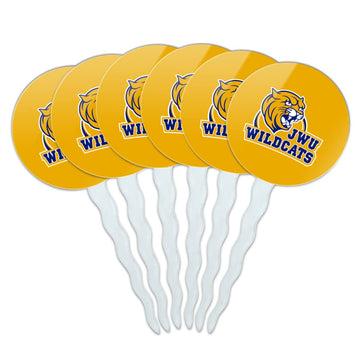 Johnson & Wales University Secondary Logo Cupcake Picks Toppers Decoration Set of 6