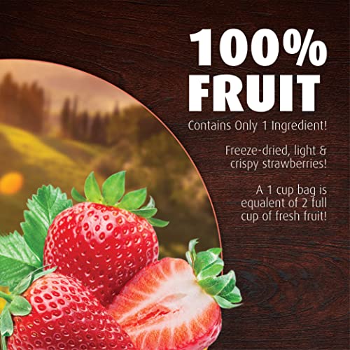 Brothers All Natural Freeze Dried Fruit Crisps, Strawberry, 1 Oz (Pack of 8), Made with 100% Fruit, Gluten Free, Soy Free, Vegan