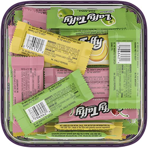 Laffy Taffy Candy, Assorted Fruit Flavored Taffy Candy, Sour Apple, Cherry, Strawberry & Banana Flavors (145 Pieces) (Pack of 2)
