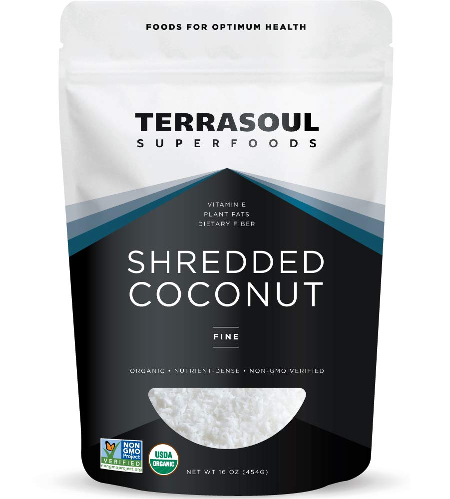 Terrasoul Superfoods Organic Coconut Flakes, Finely Shredded, 16 Oz