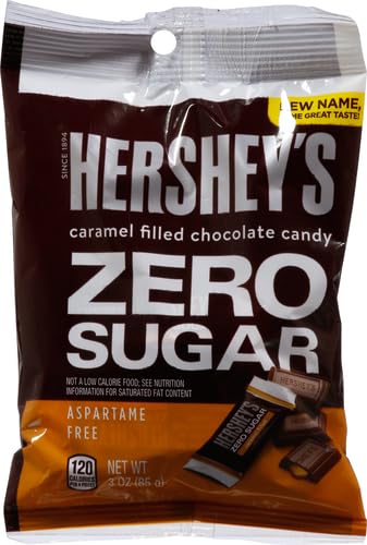 Hershey'S Sugar Free Chocolate With Caramel Candy, 3 Ounce Bag, Pack Of 3