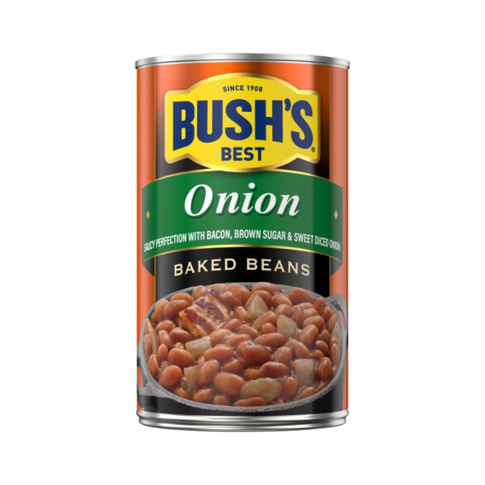 Bushs Best Onion Baked Beans, Gluten Free, Low Fat, 28 Ounce (Pack of 2)