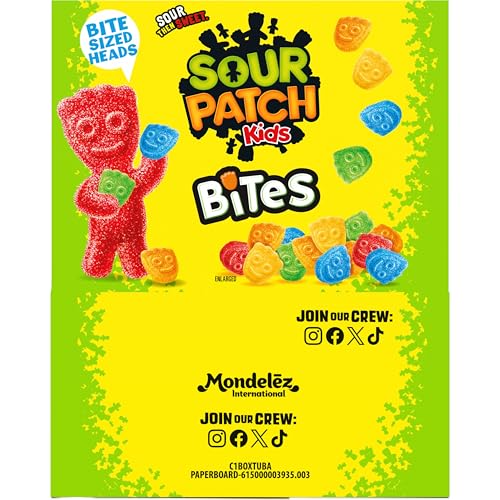 SOUR PATCH KIDS Bites Soft & Chewy Candy  12-1.8 oz Tubes