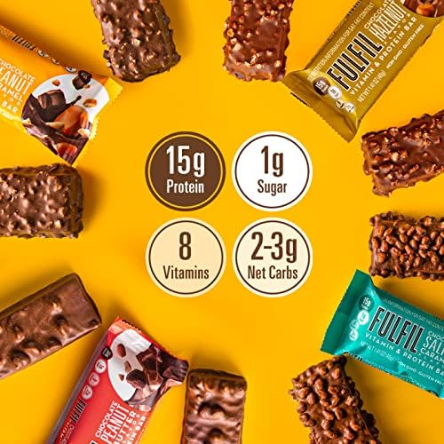 Fulfil Protein Snack Bars, Best Sellers Variety Pack,15G Protein, Pantry Staples, 12 Count