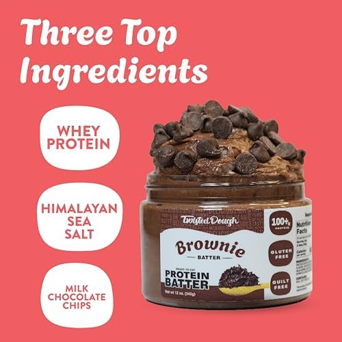 Twisted Dough - Brownie Batter | Healthy Edible Dessert | 100 Grams Of Whey Protein | Protein Packed Cookie Dough | Gluten Free