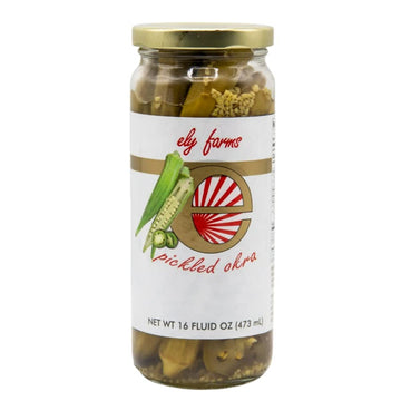 Ely Farms | Pickled Okra | Family Recipe | Zesty Dill and Garlic Flavor | Hint of Chili Pepper | Delicious Appetizer or Bloody M