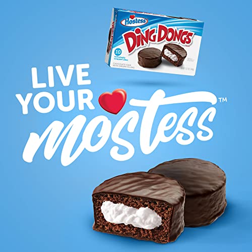 Hostess Ding Dongs Snack Cakes, Chocolate Flavor, 12.7 oz. Box, 10 Count