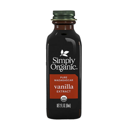 Simply Organic Pure Madagascar Vanilla Extract, 2-Ounce Glass Jar, Certified Organic, Sugar-Free Flavor For Smoothies