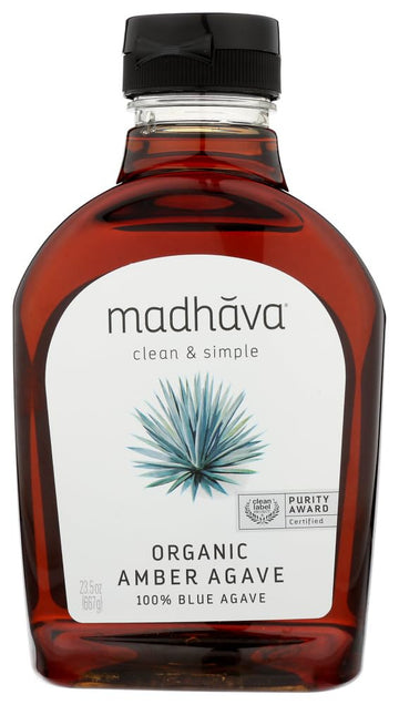 Madhava Naturally Sweet Organic Blue Agave Low-Glycemic Sweetener, Amber, 23.5 Ounce (Pack of 6)