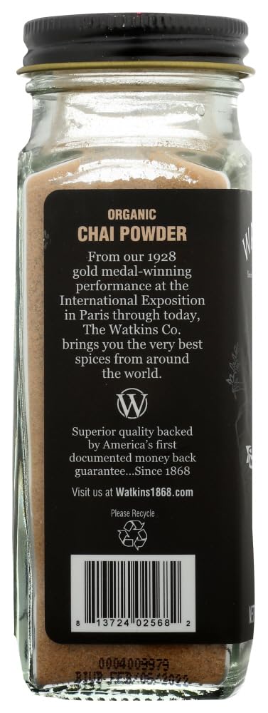 Watkins Gourmet Organic Chai Powder Spice Jar, Non-GMO, Kosher, 4 oz, 1-Pack, As Shown