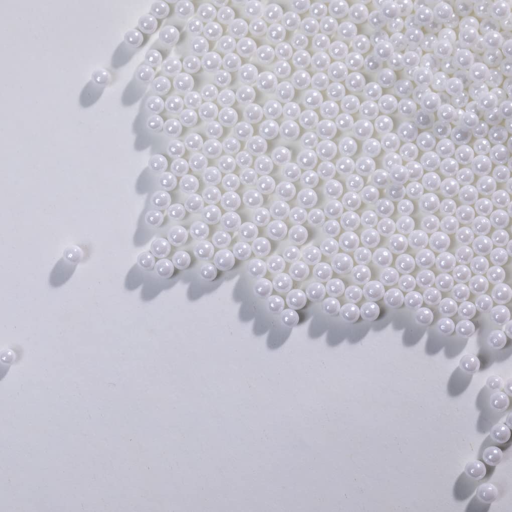 White Sprinkles Edible Pearl, 4mm Cake sprinkles,Cookie Sprinkles,Sugar Pearl, Edible Candy Pearls 130g 4.6OZ for Cake Cupcake D
