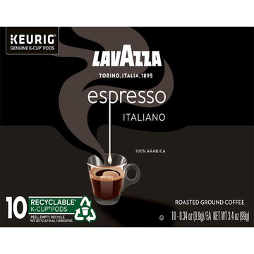 Lavazza Espresso Italiano Single-Serve Coffee K-Cups for Keurig Brewer, Medium Roast, 100% Arabica, Value Pack, 10 Count (Pack o
