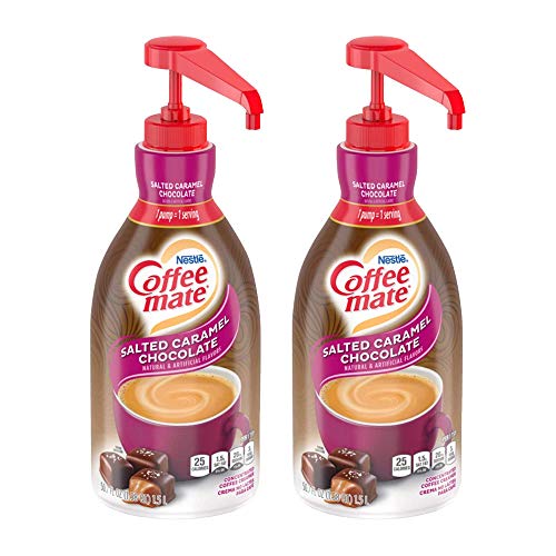 Nestle Coffee mate Coffee Creamer, Salted Caramel Chocolate, Concentrated Liquid Pump Bottle, Non Dairy, No Refrigeration, 50.7