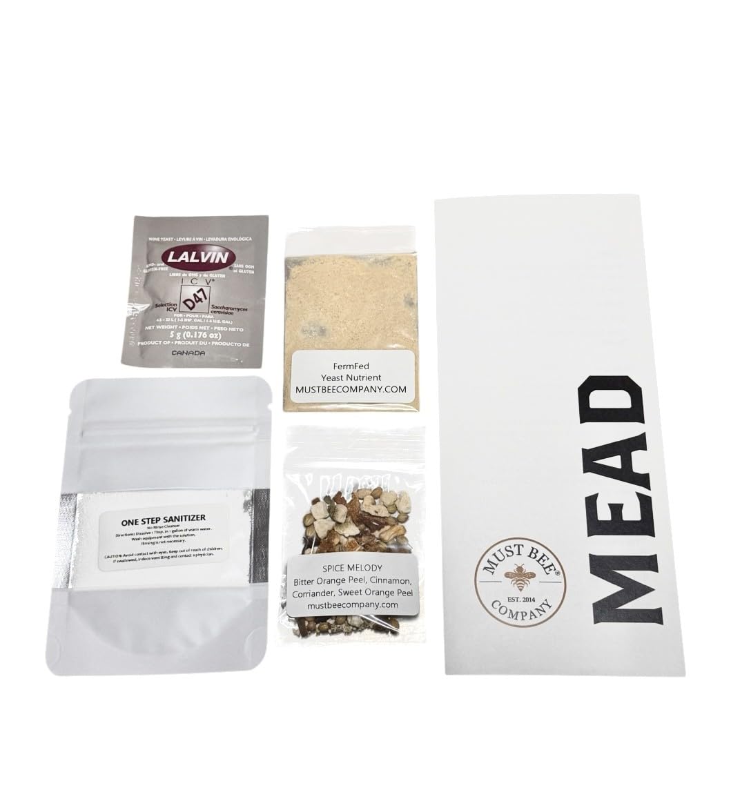 Mead Kit Refill  Ingredients To Make 1 Gallon Of Mead  Includes Lalvin D47 Yeast  Orange Spice Blend  Yeast Nutrient  Sanitizer And Instructions From Must Bee Company