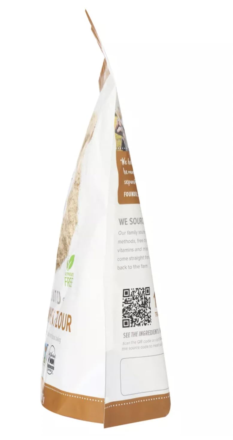 One Degree Organic Foods Sprouted Whole Wheat Flour 5lb - Organic, Non-GMO, Vegan, Plant-Based Baking Flour - Ideal for Bread, M