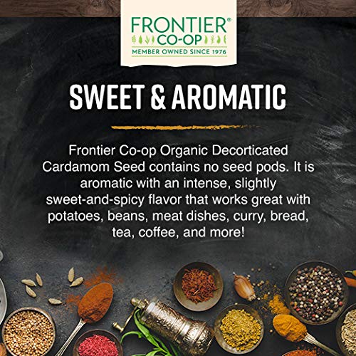 Frontier Cardamom Seed, Decorticated (No Pods), Whole, Extract Fancy Grade, 16 Ounce Bag