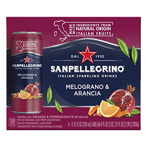 Sanpellegrino Italian Sparkling Drink Melograno And Arancia, Sparkling Orange And Pomegranate Beverage, 11.15 Fl Oz Can