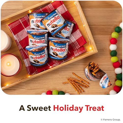 Nutella & GO! Chocolate Hazelnut Spread with Cocoa + Pretzel Sticks  10 Snack Packs  1.9 oz Each