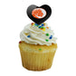 GRAPHICS & MORE Cupcake Picks Set of 6, Acrylic, East Central University, Heart Love Design, One Size