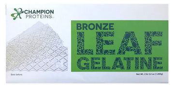 Bronze Leaf Gelatin Sheets, 300 Sheets, 150 Bloom, Champion Leaf Gelatine, 1/KG (2.2/Lbs)