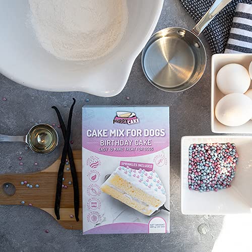 Puppy Cake Dog Birthday Cake Mix - 6 Flavors, 10 Ounce, All Natural, Made in USA, Pink, Model PCBC