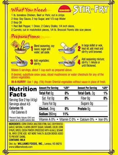 Stir Fry Seasoning Mix Packets - Asian Stir-Fry Recipe - 0.75 Ounces Each (Pack of 6)