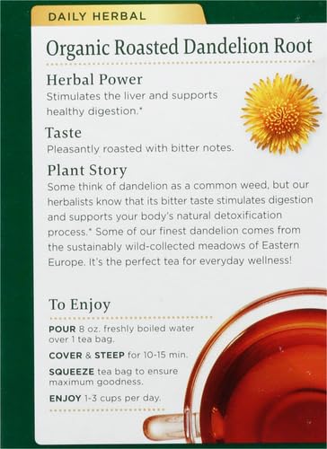 Traditional Medicinals Roasted Dandelion Root Herbal Tea, 16 ct