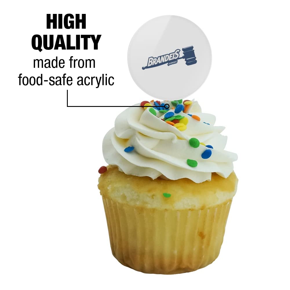 Brandeis University Secondary Logo Cupcake Picks Toppers Decoration Set Of 6