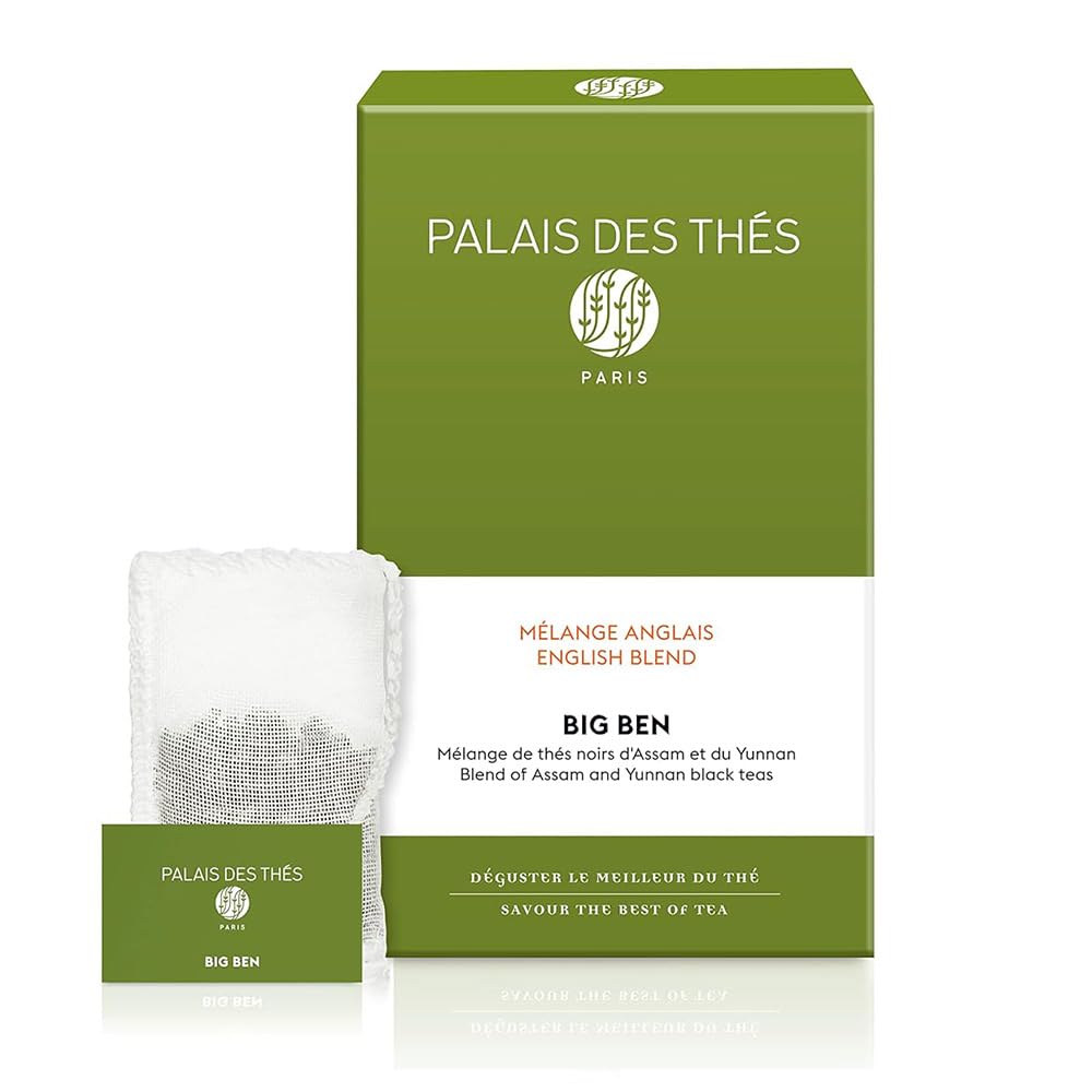 Palais des Thés Big Ben English Breakfast Black Tea - Yunnan & Assam - 20 Count Cotton Tea Bags