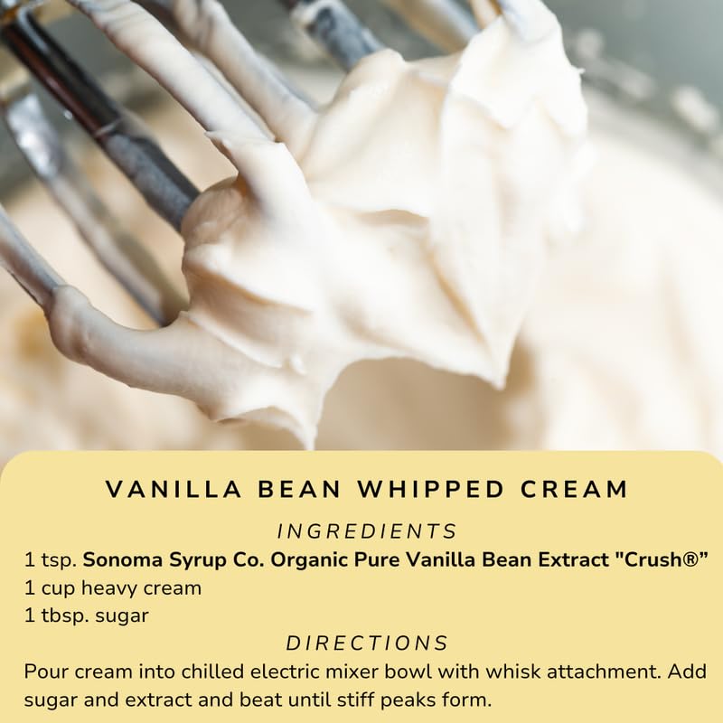 Sonoma Syrup Co Organic Vanilla Bean Extract, 8 Fl Oz, Pure Flavoring for Baking and Cooking