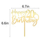 Happy 20Th Birthday Cake Topper - Mirrored Gold Acrylic, Party Decorations