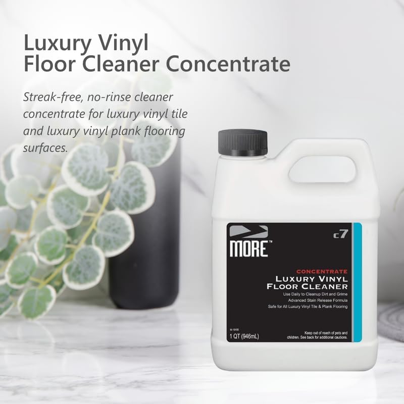 More Luxury Vinyl Floor Cleaner - Water-Based Surface Care Concentrate - For Kitchen And Bathroom Floors - Daily No-Rinse Cleane