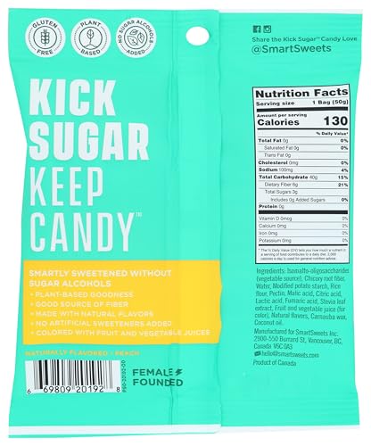 Smart Sweets Peach Ring Gummies, 1.8 Oz
