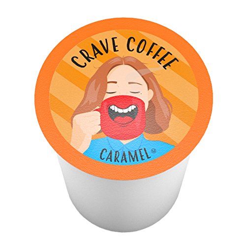 Crave Beverages Flavored Coffee Pods Compatible with 2.0 K-Cup malt-inspired, Caramel, 40 Count