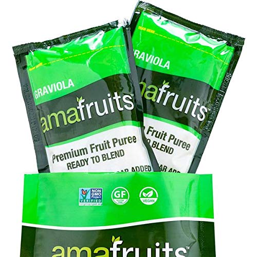 Amafruits Graviola Frozen Puree Pure And Unsweetened/Non-Gmo Certified/Immunity Support / 100% Natural Superfruit / 24 Packs X 3