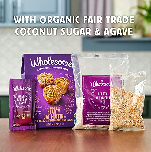 Wholesome Hearty Oat Muffin Scratch Quality Baking Mix, Fair Trade, Non-Gmo, Usda Organic Oat Muffin Mix, 14 Oz., (Packaging May
