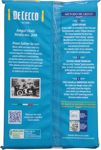 De Cecco Semolina Pasta  Angel Hair Nests No. 209  8.8 Ounce (Pack of 1)