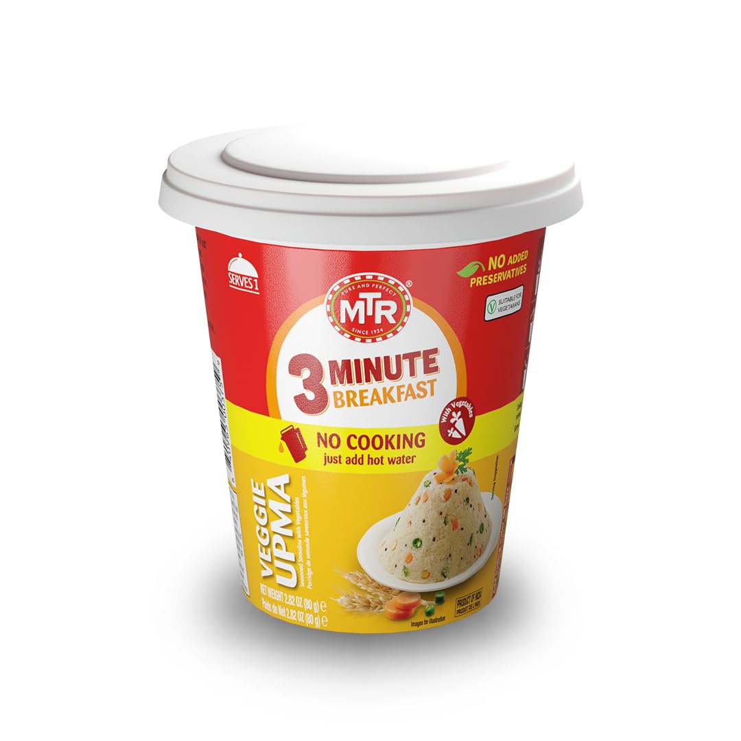 MTR 3minute Veggie Poha - Ready-to-Cook Mix - Authentic Indian Food in Just 3 Minutes - 100% Vegetarian - No Added Preservatives