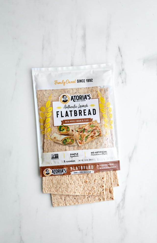 Atorias Family Bakery, Whole Grain Lavash 5 Count, 10 Ounce