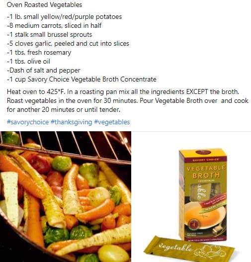 SAVORY CHOICE Low Sodium Vegetable Broth Concentrate, 9.6g Packet, Pack of 16
