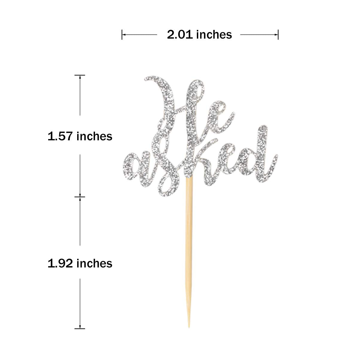 Donoter Cupcake Toppers, 48 Pcs Silver Diamond Ring Heart Cake Picks for Wedding Engagement Party Decorations