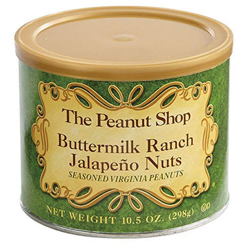 The Peanut Shop Of Williamsburg Buttermilk Ranch Jalapeno Seasoned Virginia Peanuts (10.5 Ounce) Hand Cooked Virginia Product