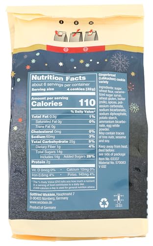 Wicklein Allerlei Soft Glazed Gingerbread Cookie Bag, 7.05 oz