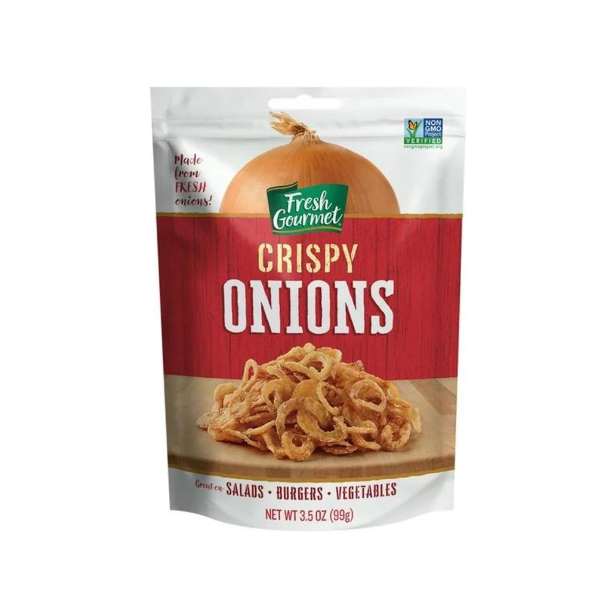 Fresh Gourmet Crispy Onions Snack and Salad Topper 3.5 Ounce (Pack of 1)