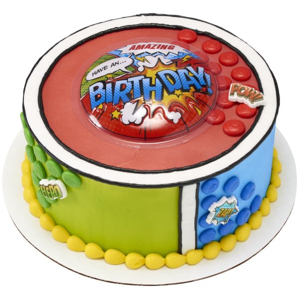 Super Hero Assortment Edible Sugar Cake Toppers, 12 Count