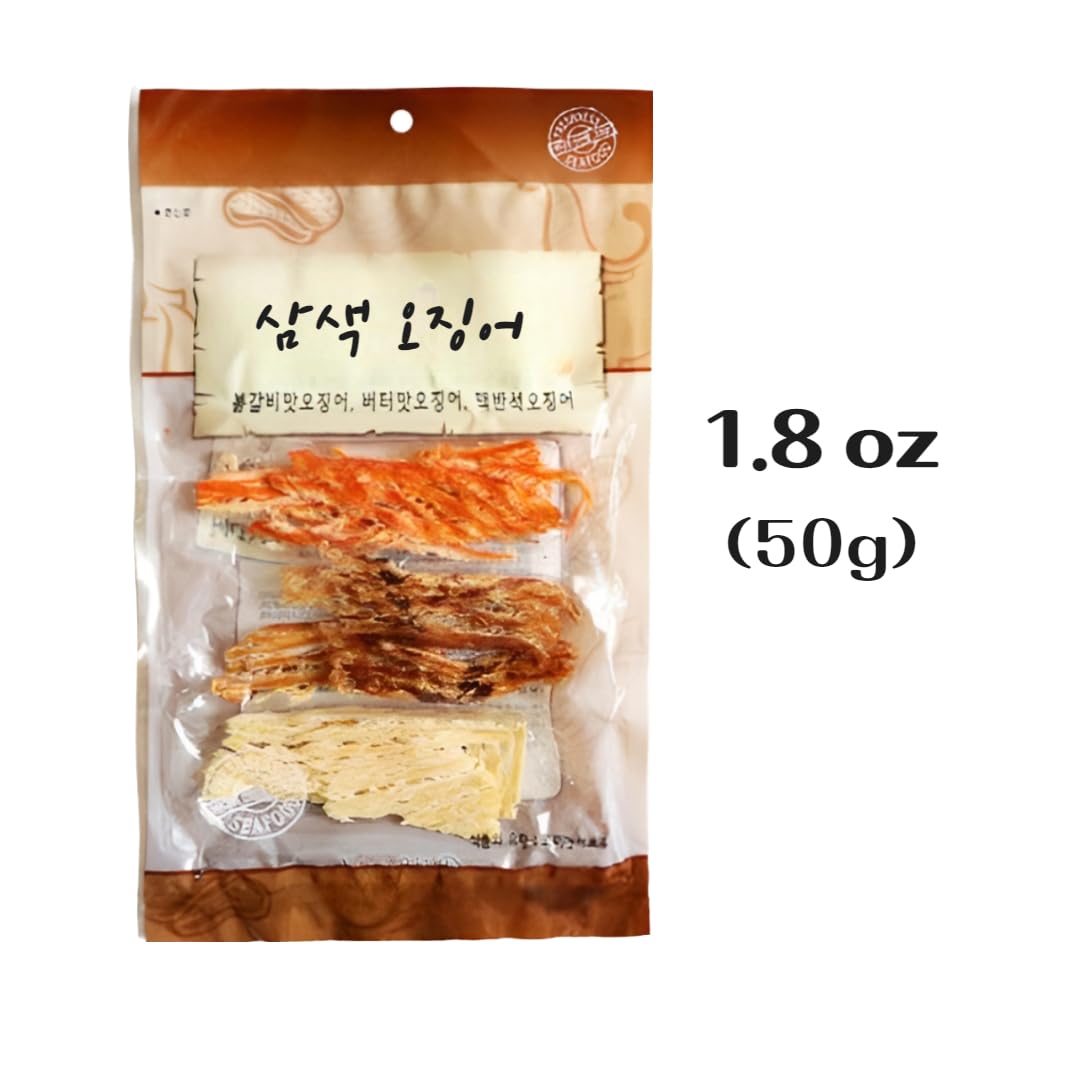 Jokuna - Korean Dried Squid - Soft And Chewy Texture Squid (Spicy, Butter, Roasted) (Mix - 5 Pack)