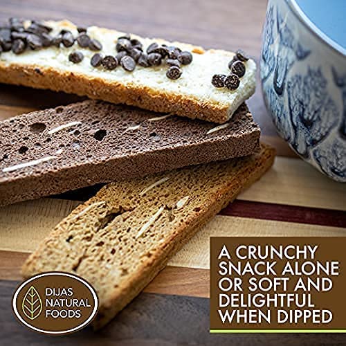 DIJAS Natural Foods, Crunchy Fat Free Biscotti Cookie, All Natural Preservative Free Ingredients, Delicious Low Calorie Snack (4