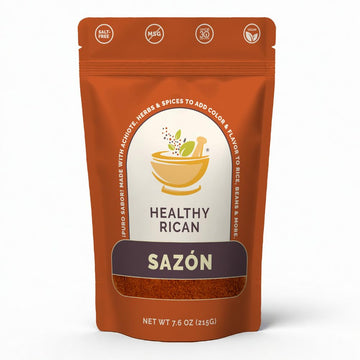 Healthy Rican Sazon Seasoning 7.6 oz Large Pouch Puerto Rican Latin SPice Blend No Red 40 Gluten Free Keto Whole30 Approved No M