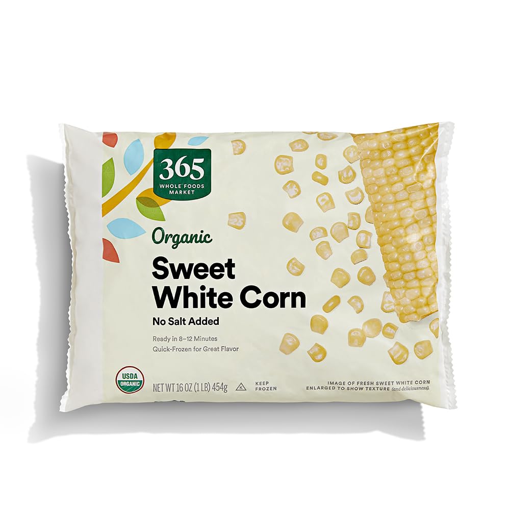 365 by Whole Foods Market, Organic Sweet White Corn, 16 Ounce, (Frozen)